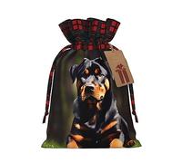 KoNsev Rottweiler - Bolsa de regalo con cordón de color para papel pintado, regalo de vacaciones, suministros de fiesta de Navidad 8.3 x 11.8 pulgadas