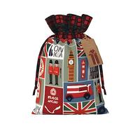 KoNsev Símbolos de Inglaterra Bolsa de regalo con cordón de bloque de color, regalo de vacaciones, suministros de fiesta de Navidad 8.3 x 11.8 pulgadas