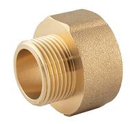 konst-install Boquilla de latón reducida 3/4 a 1/2 pulgadas (IG Ø 24,1 mm x AG Ø 21 mm), reductor de rosca interior a rosca exterior, reducción IG a AG, accesorio roscado