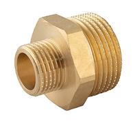 konst-install Doble boquilla reductora de latón de 1 a 3/4 pulgadas (diámetro de 33,2 mm x diámetro 26,4 mm), conector de rosca exterior a rosca exterior, accesorio de latón, accesorios de latón