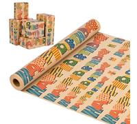 KONSTANTIA Papel de Regalo de Cumpleaños,15 m x 43 cm Rollo de Papel de Regalo,Patrón de Impresión de HAPPY BIRTHDAY,Juego de Papel de Regalo,Regalo de Baby Shower,Fiesta (Cumpleaños de piel de vaca)