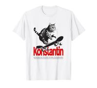 KONSTANTIN - hermoso nombre de niño con gato y monopatín Camiseta