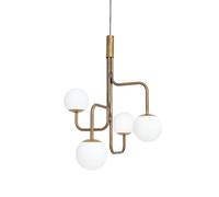Konsthantverk Lámpara colgante Strapatz glob Ø78 cm Latón crudo-opal