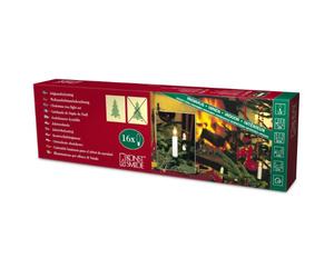 Konstsmide 1000-000 - Guirnalda de velas para árbol de navidad (16 luces transparentes, 230 V, para interiores)