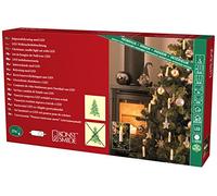 Konstsmide 1004 - 020 - Guirnalda LED con luces para árbol/blancas para interior (IP20)/VDE/24 V transformador interior/One string/con interruptor/25 diodos de blanco cálido/Cable Verde