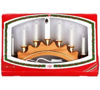 Konstsmide 1036-138 - Candelabro led (madera de roble, 7 velas led, redondas, 230 V, para uso en interiores)