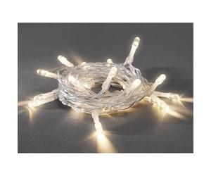 Konstsmide 1068-010 - Guirnalda LED para el árbol de navidad (20 diodos de blanco cálido, pilas 3 x AA de 1,5 V, hasta 30 h, cable transparente)