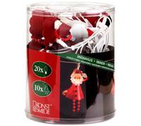Konstsmide 1338-000 - Guirnalda decorativa con figuras de Papá Noel (10 figuras, 20 bombillas transparentes, con interruptor, 230 V, para interiores, cable blanco), color rojo