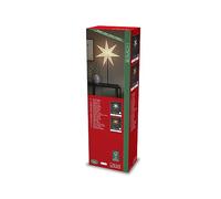 Konstsmide 1762-200FSC - Estrella de papel (7 puntas, incluye cable de conexión con interruptor de encendido/apagado, sin bombilla, soporte para lámpara E14, 230 V, interior, cable negro)