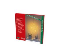 Konstsmide, 1803 - 993, microLED de plata, copos de nieve, plata, 4,5 V, interior (IP20), 100 diodos de color ámbar, cable plateado.