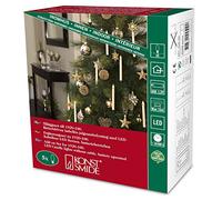 Konstsmide 1925-100 - Luces led para árbol de Navidad (5 velas, 5 diodos de blanco cálido, accesorio para el artículo 1920-100, funciona con 10 pilas AAA de 1,5 V)