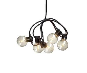 Konstsmide 2373 - 800, Cadena De Luces Led, Transparente/Para Exterior (Ip44)/10 Bombillas Transparentes, 20 Diodos De Color Ámbar/Temporizador, Funciona Con Pilas: 4 X Aa 1,5 V (No Incluidas.)