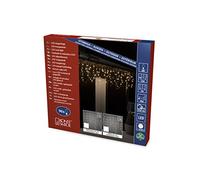 Konstsmide 2741 - 803 - Cortina de luces LED (para exterior (IP44)/96 bernsteinfarbene diodos, transformador exterior de 24 V, cable transparente)