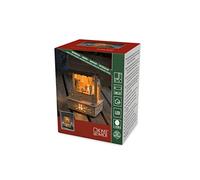 Konstsmide 2822-100 - Puesto de mercado de madera LED "Christmas Shop" con techo gris, 3 diodos blancos cálidos, natural, 12,5 x 9,5 x 11,5 cm