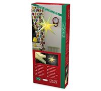 Konstsmide 2933 - 920 Verde Estrella de papel con costura blanca y 7 puntas, perforado, 78 x 78 cm/para interior (IP20)/VDE/Interior De 230 V/sin bombilla/con interruptor de encendido/apagado/Cable Blanco