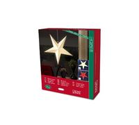 Konstsmide 2964-200 - Estrella de papel con luz (altura de 70 cm, incluye cable e interruptor, sin bombilla E14, 230 V, para interiores, cable blanco), color blanco