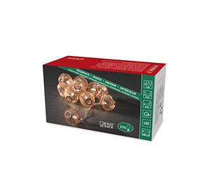 'Konstsmide 3145 - 603 guirnalda led "kupferfarbene metal bolas/para interior (IP20)/VDE/Funciona Con Pilas: 3 x AA 1,5 V (No Incluidas.) /10 diodos de luz blanca cálida, cable transparente)