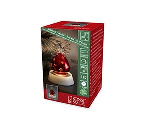 'Konstsmide 3392 - 550 LED cristal figura "Ángel, Rojo, Pequeño/para interior (IP20)/temporizador/1 diodos blancos, funciona con pilas: 3 x AA 1,5 V (No Incluidas.)
