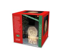 Konstsmide 3515-303 - Bola de alambre led (160 diodos de luz blanca cálida, 4,5 V, para interior, cable transparente)