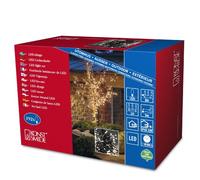 Konstsmide 3636-100 guirnalda de Micro LED (192 diodos de luz blanca cálida, blanca. 24 V transformador exterior, 5,76 W, cable negro)