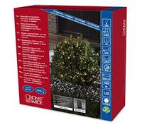 Konstsmide 3735-100 Cluster - Guirnalda led para arbustos (temporizador de 6 h y multifunción, para exteriores IP44, 240 diodos de luz blanca cálida, cable negro, requiere 4 pilas D de 1,5 V, no incluidas)