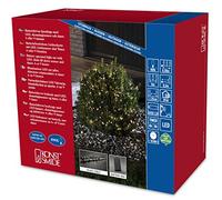 'Konstsmide 3736 - 100 - Guirnalda de micro LED Luz Cadena Cluster/para exterior (IP44)/VDE/Funciona Con Pilas: 4 x d 1.5 V (excepto.) /con sensor de luz, temporizador de 6 y 9 horas/480 diodos de blanco cálido, cable negro)