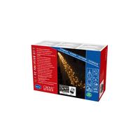 'Konstsmide 3860 - 800 - Guirnalda de micro LED Luz Cadena Cluster/para exterior (IP44)/con 8 funciones, dispositivo de control y función de memoria/364 ámbar diodos, transformador exterior de 36 V/Cable Negro