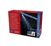 'Konstsmide 3865 - 500 - Guirnalda de micro LED Luz Cadena Cluster/para exterior (IP44)/con 8 funciones, dispositivo de control y función de memoria/1536 diodos multicolores, transformador exterior de 36 V/Cable Negro