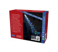 'Konstsmide 3866 - 500 - Guirnalda de micro LED Luz Cadena Cluster/para exterior (IP44)/con 8 funciones, dispositivo de control y función de memoria/2016 diodos multicolores, transformador exterior de 36 V/Cable Negro