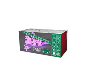 Konstsmide 4092-453 - Guirnalda de luces LED en forma de corona (24 diodos morados, transformador interno de 24 V, cable transparente)