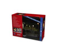 Konstsmide 4142-850 - Juego de cadenas LED para jardín de cerveza (incluye regulador de intensidad, 10 diodos de color ámbar, 24 V, IP44, 12 W, cable negro)