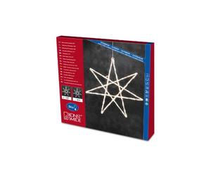 Konstsmide 4461-103 - Estrella led de acrílico (56 diodos de blanco cálido, 60 cm de diámetro, transformador exterior de 24 V, cable transparente)