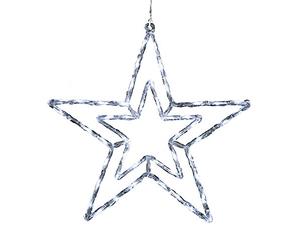 Konstsmide 4471-203 4471-203 - Estrella de acrílico LED, con 8 funciones, controlador y función de memoria, 48 diodos de color blanco frío, transformador exterior de 24 V, cable transparente