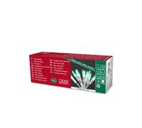 Konstsmide 6302-943 - Mini guirnalda de bombillas led (35 diodos verdes, 230 V, para interiores, cable transparente), diseño retro