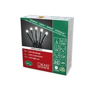 Konstsmide 6343 - 120 Micro LED Luz Cadena, escarchado/para interior (IP20)/50 diodos de blanco cálido, transformador interior de 24 V, cable verde oscuro