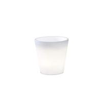 Konstsmide 7453-000EE Assisi - Maceta pequeña con luz LED de bajo voltaje para exteriores, 15 LED, plástico, IP44, color blanco