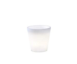 Konstsmide 7453-000EE Assisi - Maceta pequeña con luz LED de bajo voltaje para exteriores, 15 LED, plástico, IP44, color blanco