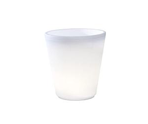 Konstsmide 7454-000EE Assisi - Maceta Grande con luz LED de bajo Voltaje para Exteriores, 15 LED, plástico, IP44, Color Blanco