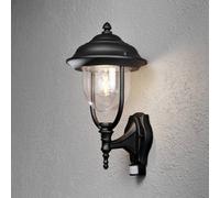 Konstsmide Aplique de pared ext. Parma, sensor de mov., negro