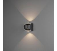 Konstsmide Bitonto - Aplique de pared (aluminio, cristal transparente, 2 x 5,5 W, IP54)