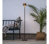 Konstsmide Bonita lámpara de pie LED recargable, color óxido, aluminio, IP54,