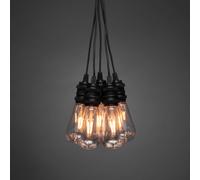 Konstsmide 2352-800 - Cadena led para jardín de cerveza (2351 - 800, 10 bombillas transparentes/diodos ámbar, exterior (IP44), cable negro