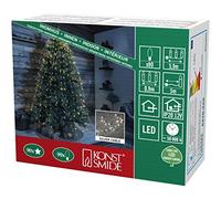 Konstsmide Cadena de luces LED 6370-190 "Sternenlametta" / para interiores (IP20) / VDE probado, transformador interior de 12 V, 90 diodos de luz blanca cálida, alambre plateado