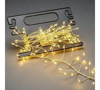 Konstsmide Cadena de luces LED con enrollador, 400 diodos de color ámbar, transformador exterior de 12 V, alambre plateado - 6471-890