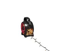 Konstsmide Cadena de luces micro LED con enrollador de cable, 150 diodos de luz blanca cálida, 30 V, exterior (IP44), cable suave negro - 3831-107