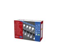Konstsmide Cadena LED Globellight Guirnalda Decorativa, Redondos pequeños y Grandes, 80 diodos fríos, Transformador Exterior de 24 V, Cable Transparente, Luz Blanca fría
