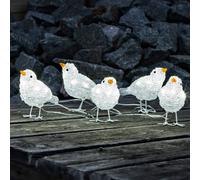 Konstsmide Christmas Bonito quinteto de pájaros LED para decoración de exteriores True