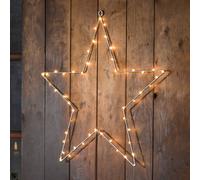 Konstsmide Christmas Estrella LED metálica con temporizador, plateada