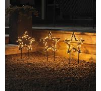 Konstsmide Christmas Estrella metálica LED picas de tierra 3 ud, IP44