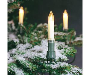 Konstsmide Christmas Guirnalda de árboles con velas de tallo para exteriores, 12 m
